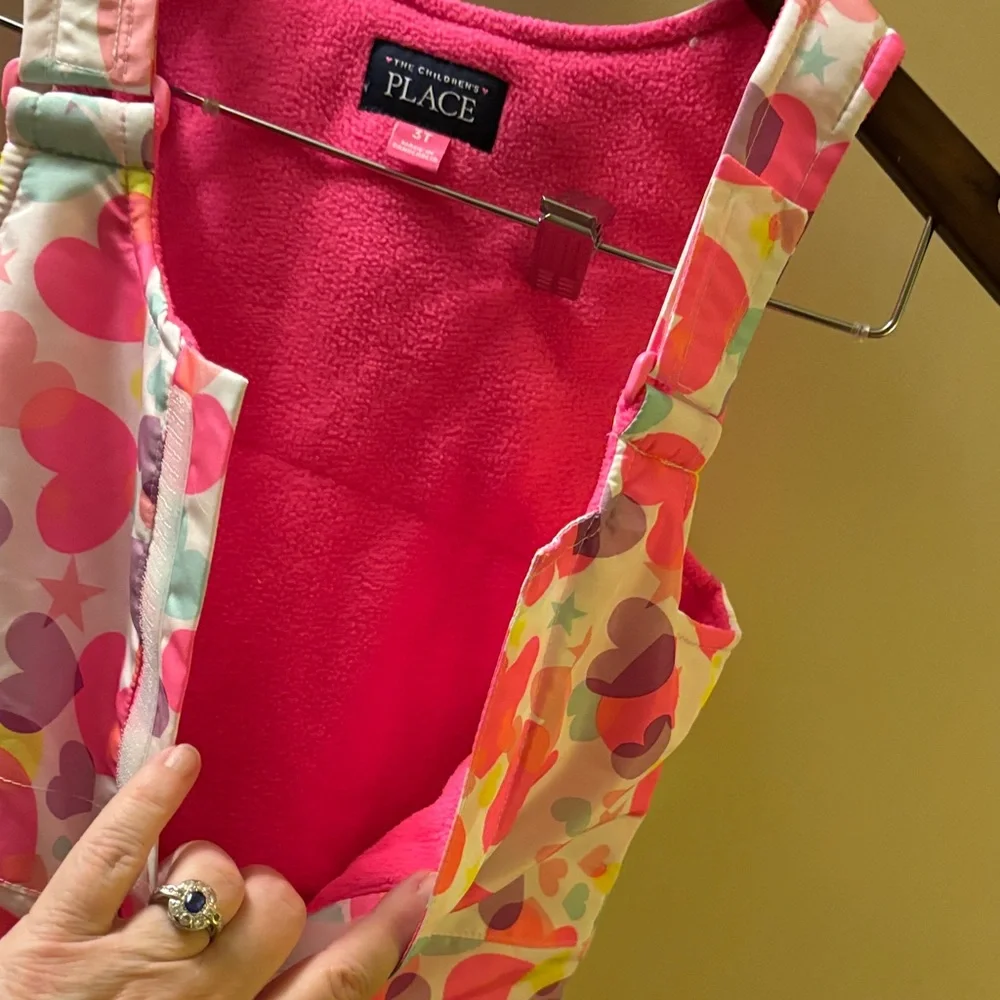 The Children's Place Colorful Heart Print Overall Snowsuit